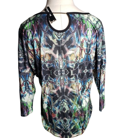 Embellished scoopneck top NWT keyhole back with chain Goth Witchy ♡ - Picture 12 of 12